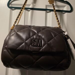 Brand NWT Steve Madden Quilted Chocolate Brown Shoulder Bag